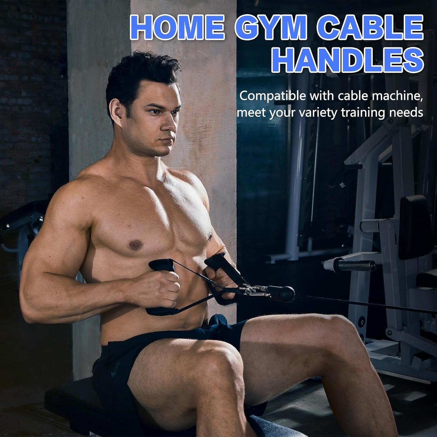 Skiennix Exercise Handles - Ergonomic Cable Machine Attachments | Non-Slip D Handle for Strength Training
