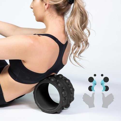 Chirp Wheel XR Massage Roller Set - 10” Acupressure & 6” Knot-Kneading Relief | High Density Foam for Back & Neck Pain, 500lbs Capacity, Black