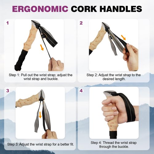 COVACURE Hiking Poles - Aluminum Alloy 7075 Trekking Poles Collapsible with Telescopic,Lightweight & Foldable Collapsible Hiking Gear for Climbing, Hiking, Men and Women (Purple Short (100-120cm)