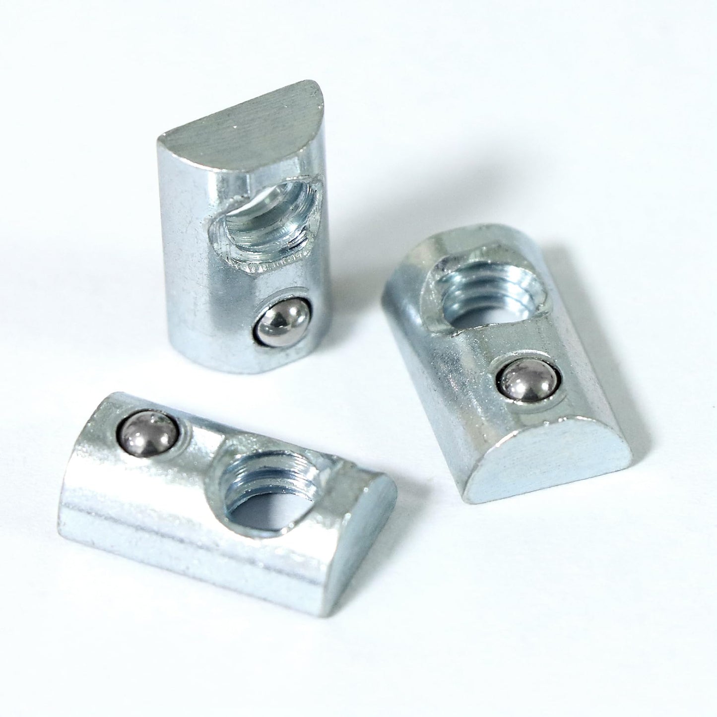 Abeicy 5/16”-18 Threaded Steel Roll in T-Nut with Ball Spring, T-Slot Nuts Accessory Hardwares for 15 or 40 Series Aluminum Extrusion Profiles Rail, 20 Packs