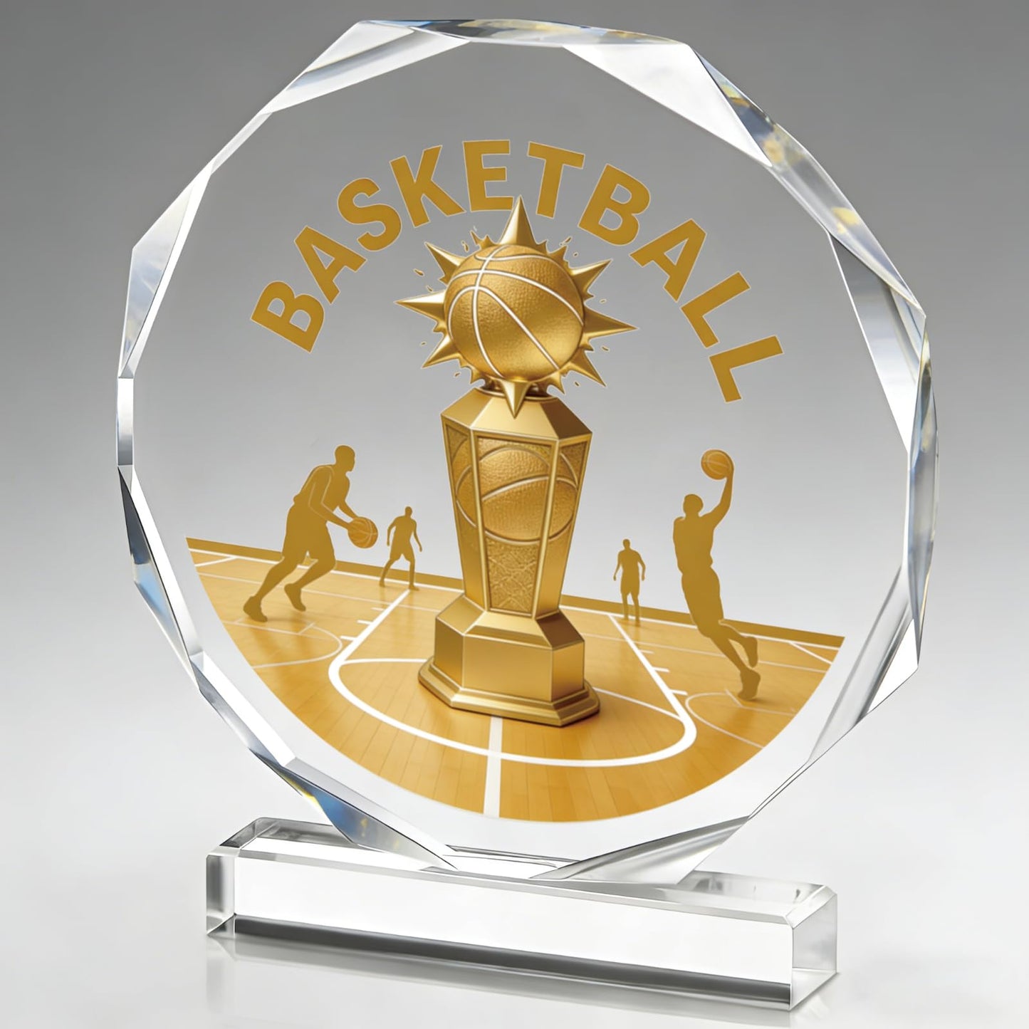 DOUOAUO Basketball Trophy - Acrylic Championship Trophy Award, 4.72x5.27 Inch - Perfect for Sports Tournaments, Academic Competitions, School Awards, Party Prizes for Adults