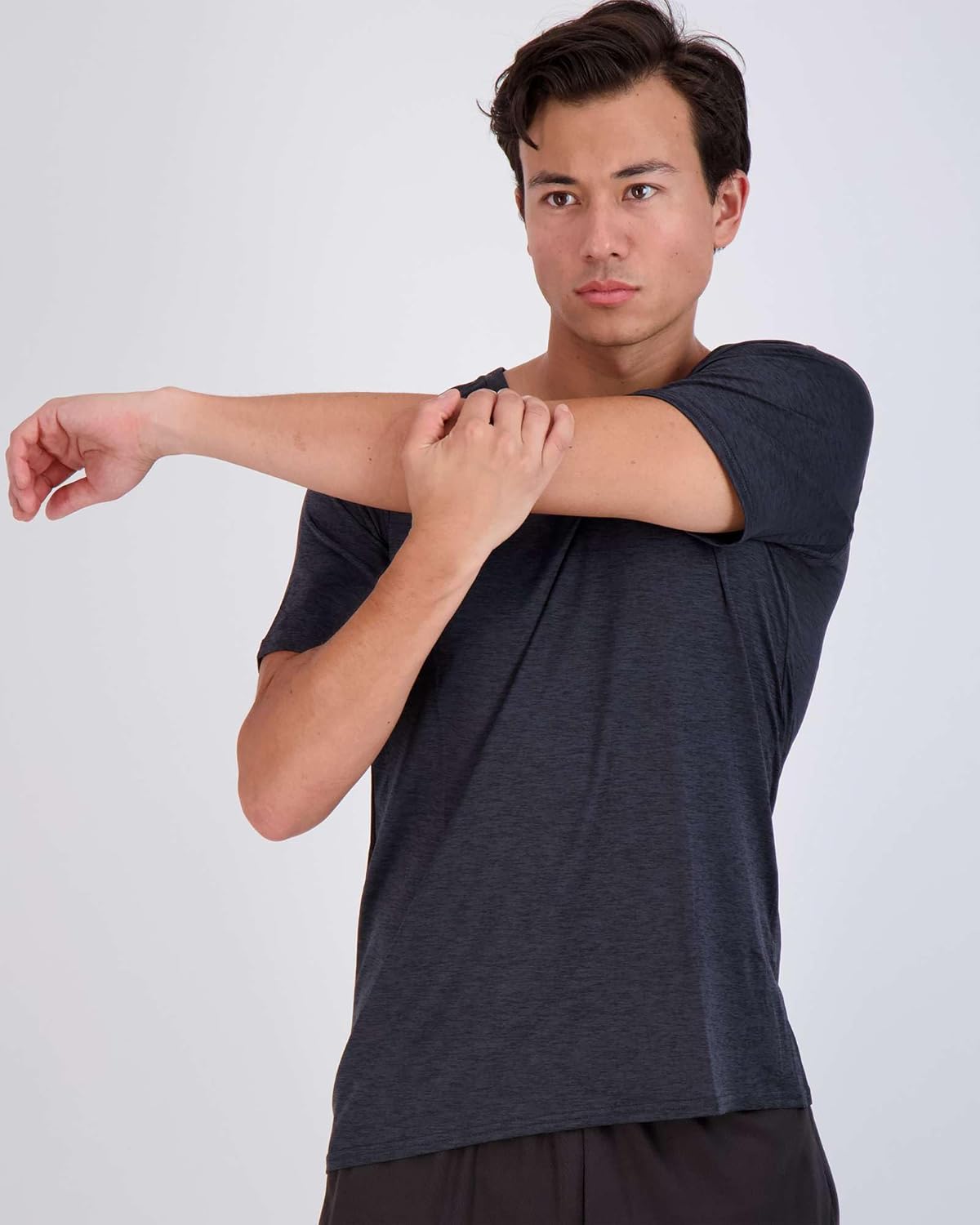 Real Essentials Men's V-Neck Performance T-Shirt - 5 Pack of Moisture-Wicking Activewear