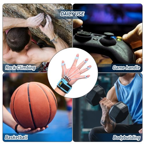 Finger Strengthener, Grip Strength Trainer, Gripster Finger Exerciser, Hand Grip Strengthener for Finger Strength & Therapy, 3 Resistance Levels (Grey 20LB, Blue 40LB, Black 60LB)