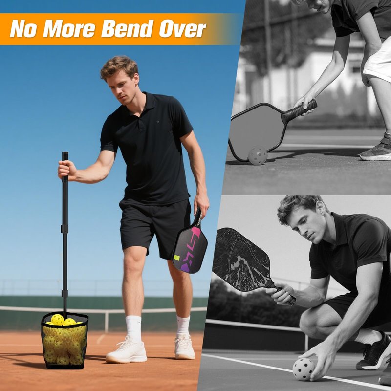 Pickleball Picker Upper Ball Holder, Pickleball Ball Picker Hopper Tube, Pickleball Pickup Tube - Lightweight Pickleball Retriever Collector with Shoulder Strap