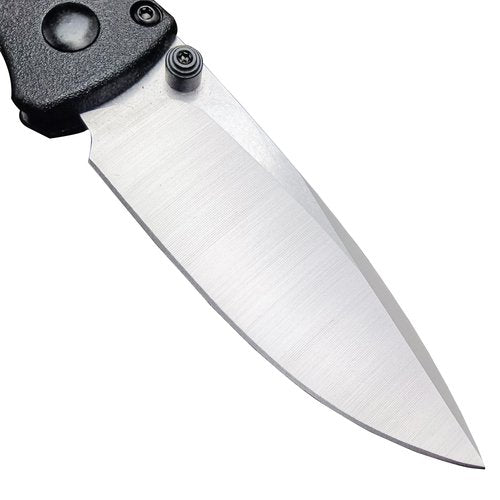 HUAAO Mini Folding Pocket Knife, Plain Edge, Thumb Stud Manual Open, Glass Reinforced Nylon Grivory Handle with Belt Clip for EDC Camping(440C blade)