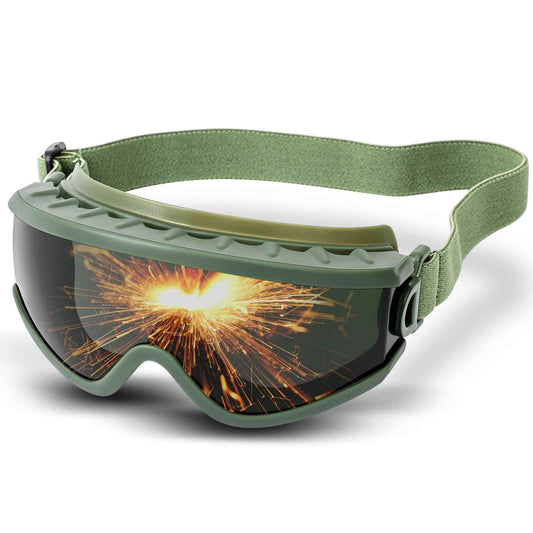 Relaxweex Welding Goggles Welding Safety Glasses Shade 5 IR Lens Cutting Torch Goggles Brazing Glasses for Men Eye Protection(Green)