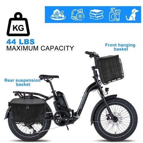 Bike Basket Front, Folding Bicycle Basket with Removable Liner Bag, Large Quick Release Design Bicycle Frame Basket Removable Front Bag/Rear Hanging Cargo Rack, Carrying Pets, Fruit & Grocery