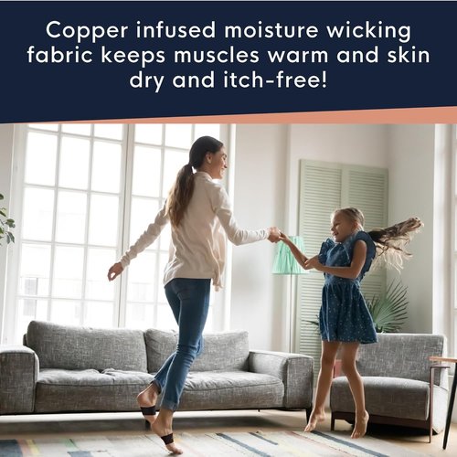 Copper Compression Large Sized Arch Support Sleeves. Targeted Compression for Plantar Fasciitis Symptoms, Pain, Flat Feet & High Arches. Breathable Support for Men & Women - Black