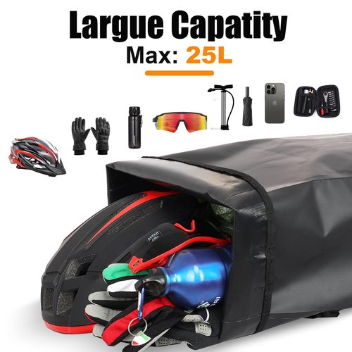 Febabilo Panniers Bike Bags Max 30L Large Capacity Multi-functional Portable Waterproof Bike Bags for Bicycles Rear Rack Shoulder Bag Handbag Bike Panniers for Cycling Traveling Commuting(Black)