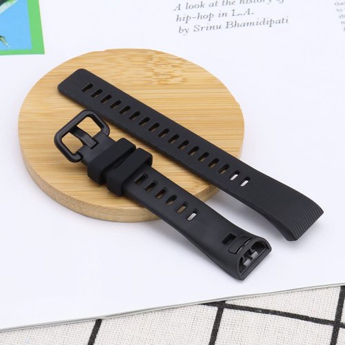 ECSiNG Silicone Watch Strap Compatible with Huawei Band 4 Pro/Band 3 Pro/Band 3 Fitness Tracker Sport Watch Band Quick Release Wristband Black & Blue