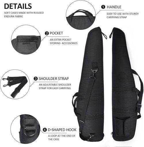 AUMTISC Soft Rifle Gun Case - 41/45/49 Inch Scoped Shotgun Carrying Bag with Adjustable Sling