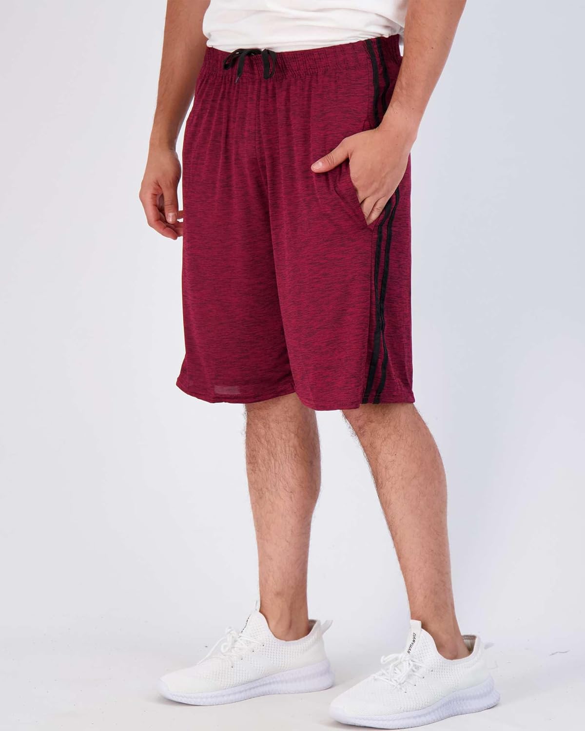 Real Essentials Men's Dry-Fit Shorts - 9" Athletic Gym & Workout Shorts with Pockets | Casual & Basketball