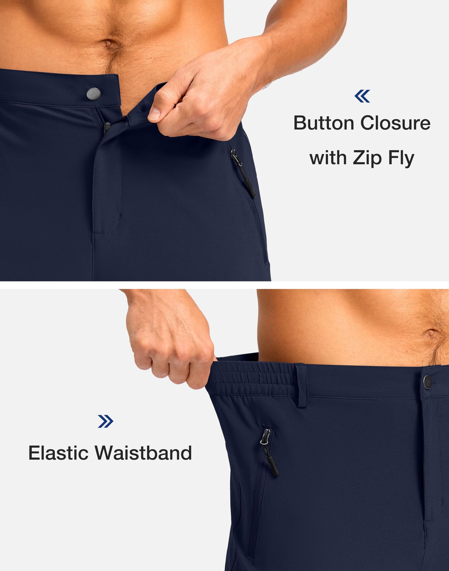 Pudolla Men's Hiking Shorts 11" Lightweight Cargo Work Shorts for Men Summer Travel Golf Casual Outdoor with 5 Pockets(Navy Large)
