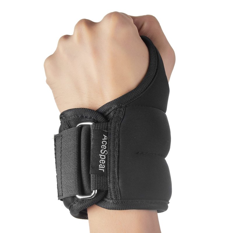 AceSpear Wrist Weights with Thumb Loops Lock for Men Women 1lb*2 2lbs*2 3lbs*2 Ankle Weights Weighted Gloves for Running Strength Training Walking Exercises (Black, 3 lbs x 2)