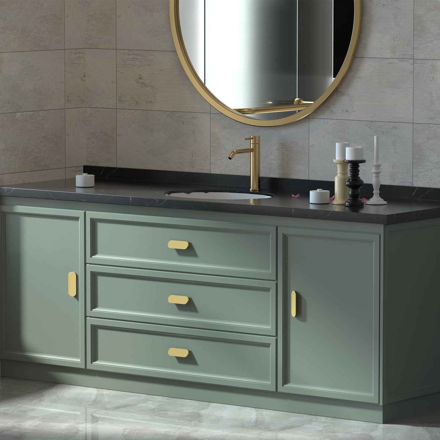 Peaha 10 Pack Gold Cabinet Pulls 3 inch Edge Pulls for Cabinets Desk Pull Gold Handle for Kitchen Cabinets 76mm Hole Centers