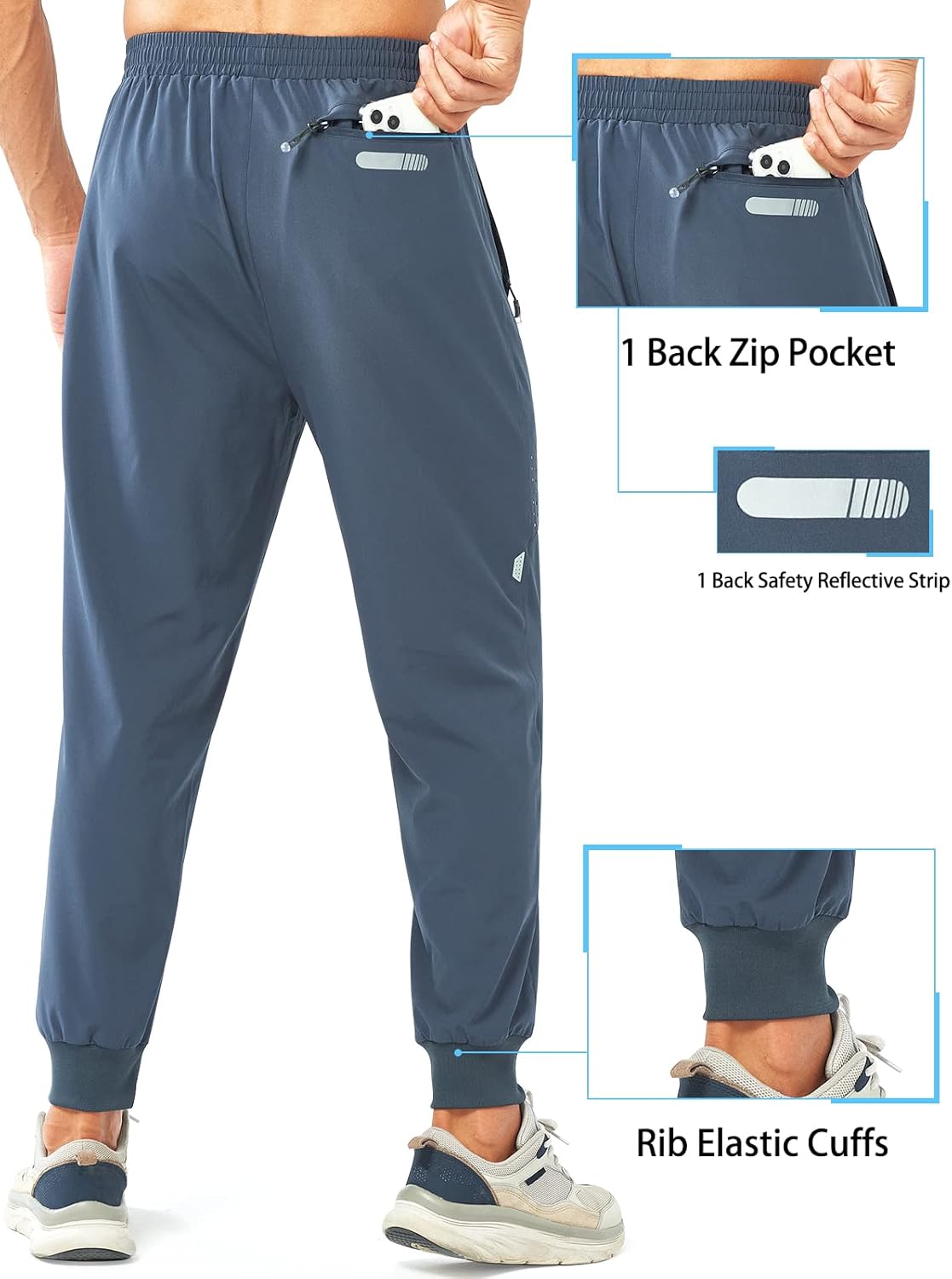 NORTHYARD Men's Athletic Running Pants - Lightweight Quick-Dry Joggers for Gym & Sports Training