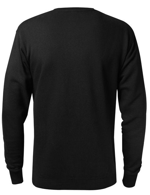 ZITY 3 Pack Mens Crewneck Sweatshirts Lightweight Long Sleeve Casual Pullover Moisture Wicking Sweatshirts for Men Black Black Grey,L