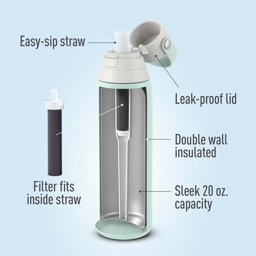 Brita Stainless Steel Water Bottle - Premium BPA-Free Insulated Design | 20 oz, Reusable & Eco-Friendly