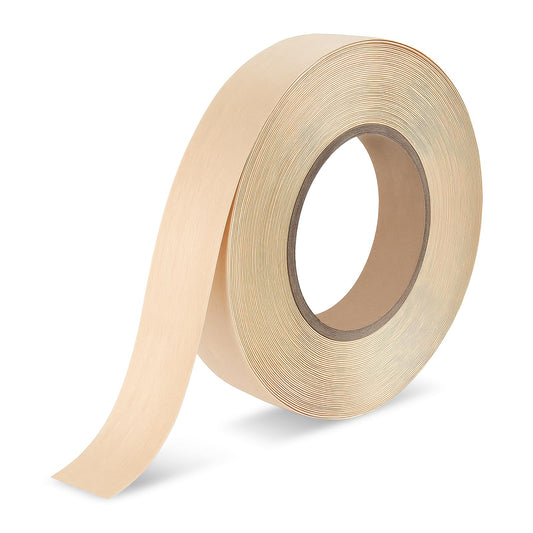 BEVTEE Birch Edge Banding, 7/8 Inch x 50 ft Wood Veneer Roll Pre-glued, Flexible Birch Iron-on Veneer Edge Band for Plywood & Furniture Edging, Natural Wood Color for DIY & Professional Projects
