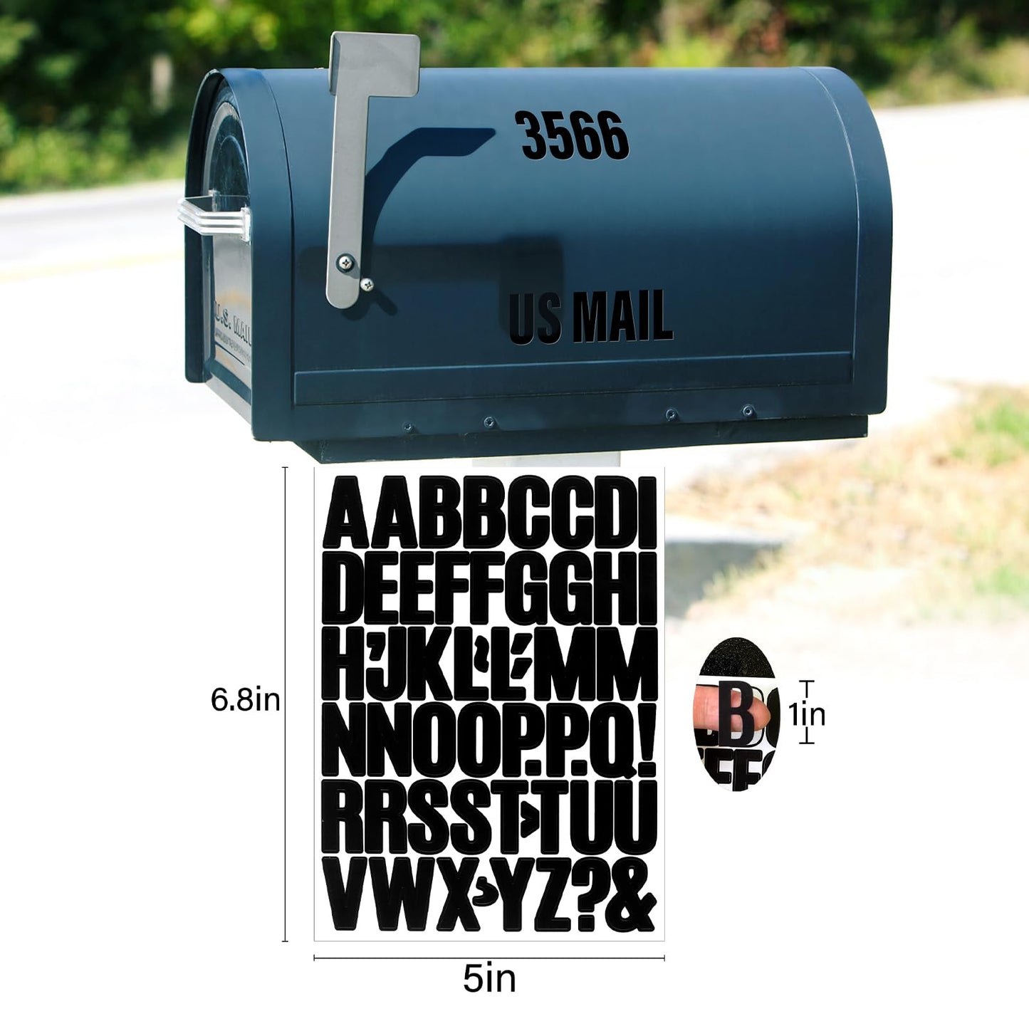 Llewyn 1635 Pieces 30 Sheets Letter Stickers,Vinyl Mailbox Numbers Alphabet Stickers,Self Adhesive Waterproof Decals for Mailbox,Bulletin Board,Window,Door,Sign,Address Number(1Inch Black)