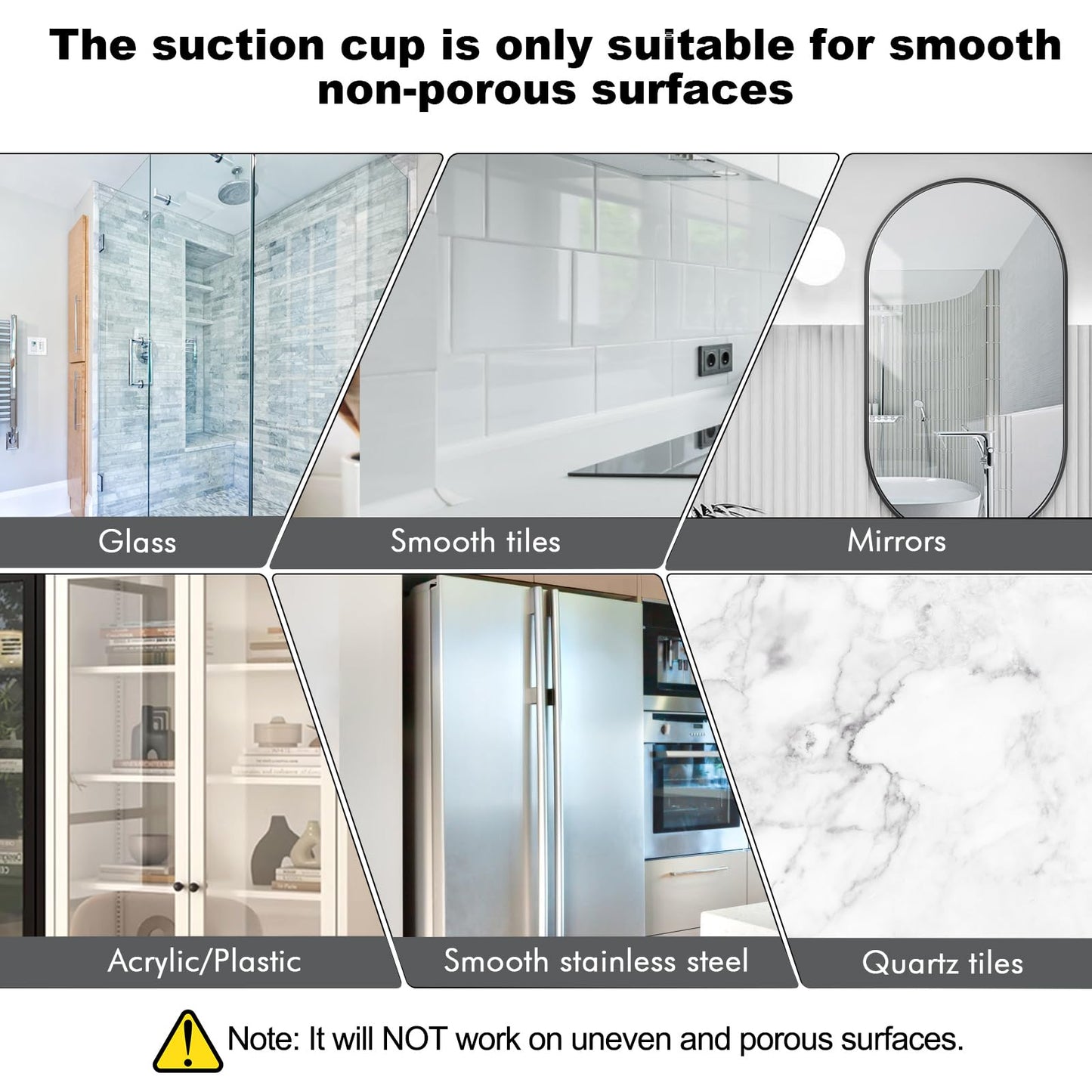 BIRDDIE Suction Cup Shower Towel Hooks, Wall Mount Robe Holder, Heavy Duty No Drill Wall SUS304 Waterproof Stainless Steel Hooks for Bedroom, Bathroom, Kitchen, Hotel and Office (2*Brushed Nickel)