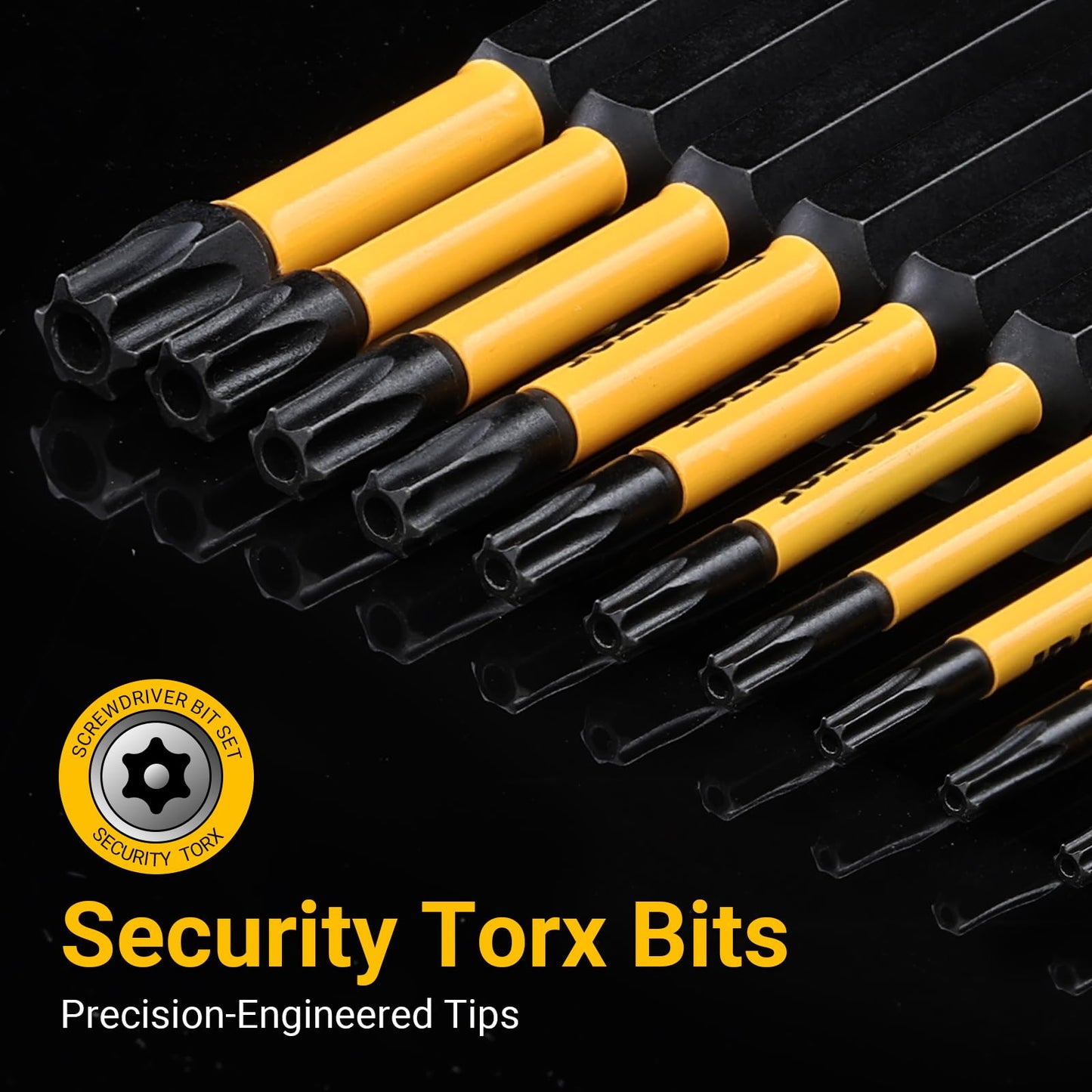 TGFTGF Impact Torx Bit Set 13PCS (TT7-TT40), 2” S2 Steel Security Torx, Tamper Proof Torque Star Bit Set with Magnetic CNC Machined Tips, Impact Screwdriver Bits with Storage Case