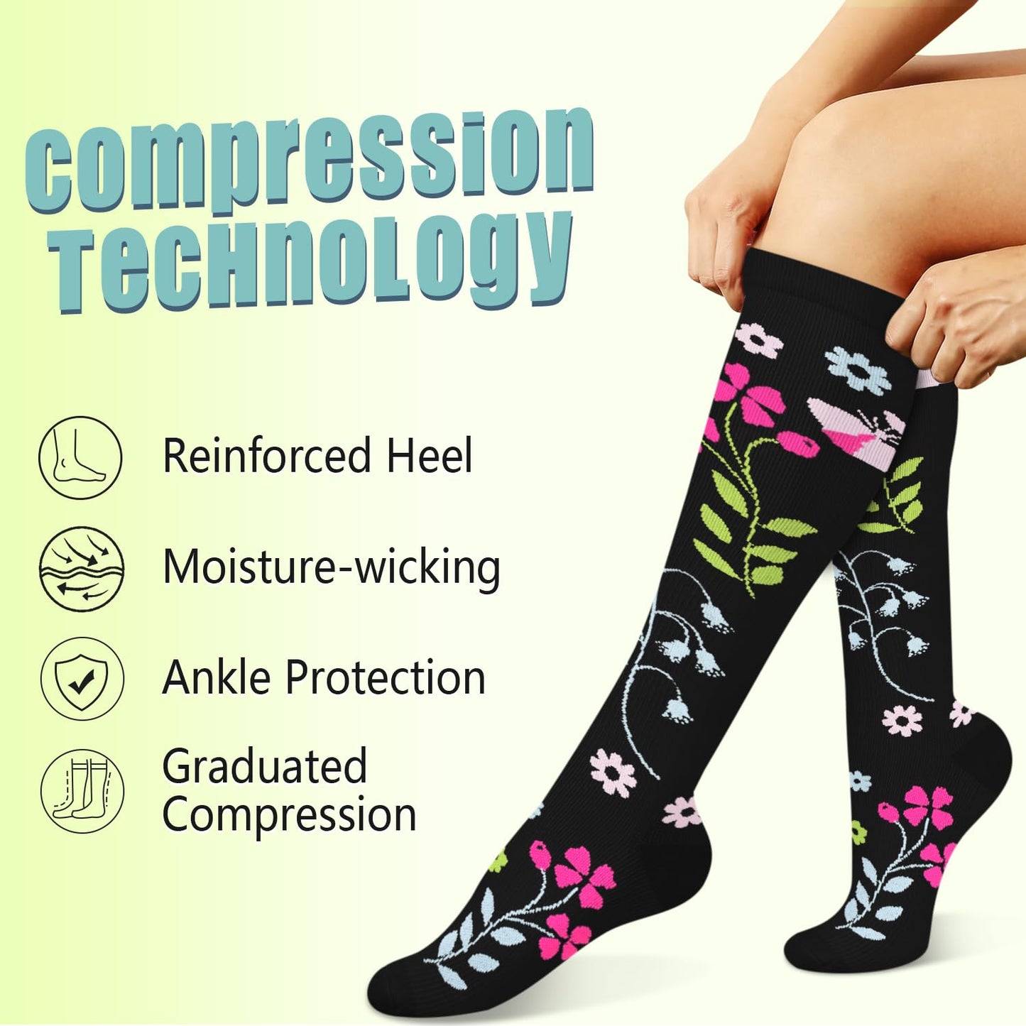 Copper Compression Socks 15-20 mmHg for Men & Women 8 Pairs – Circulation Support for Nurses, Travel, Running, Hiking, Soccer,Gift,Pregnant, Nurses(S/M)