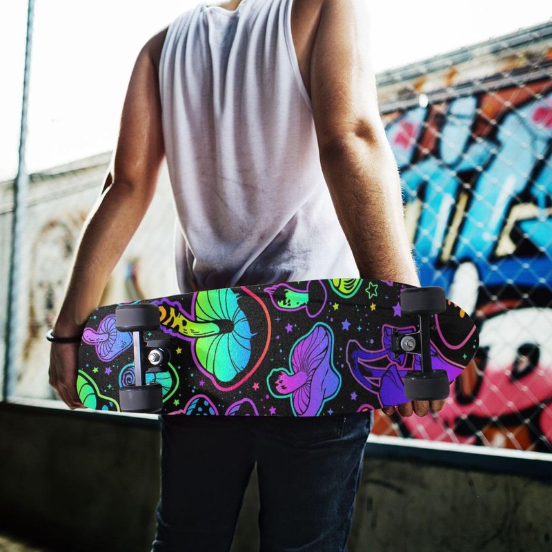 SDMKA Psychedelic Mushrooms Skateboard Grip Tape 9" x 33" Bubble Free Waterproof Skateboard Grip Tape Sheet Non Slip Griptape for Skateboard Longboard