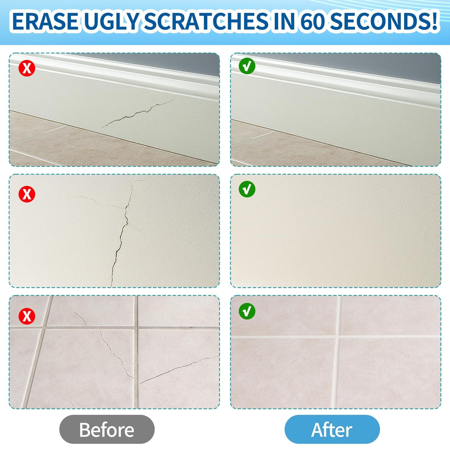 ZIOKLAI Refillable Touch Up Paint Pen Set 3 Paint Touch Up Pens Fillable Pens with 3 Syringes & 3 Brush Heads (Fine, Round, Flat) for Walls, Wood, Furniture, Cabinets, DIY