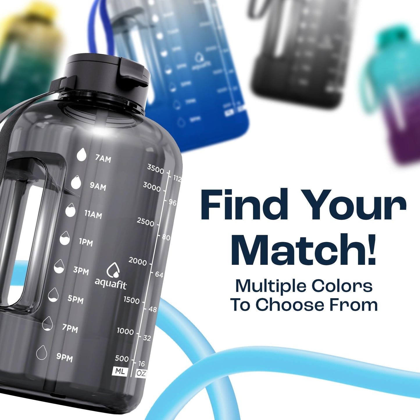 AQUAFIT 1 Gallon Water Bottle with Time Marker