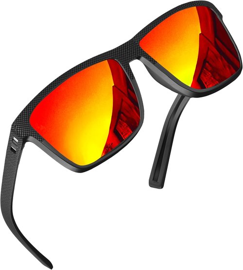 grinderPUNCH Polarized Square Sunglasses for Men - Trendy Black Designer Shades | UV 400 Protection