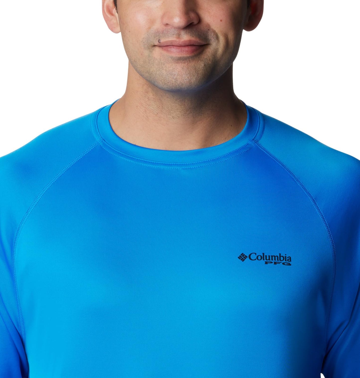 Columbia Men's Terminal Tackle Long Sleeve Fishing Shirt, Hyper Blue/Black Logo, Medium