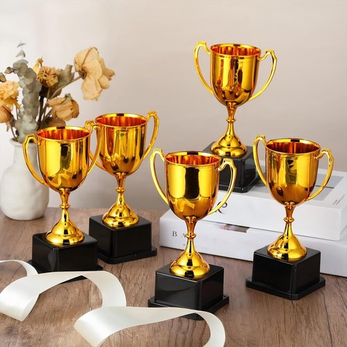 Ecation Gold Trophy Award Set - 18 Pcs 7-Inch Cups for Employee Appreciation & Recognition Gifts