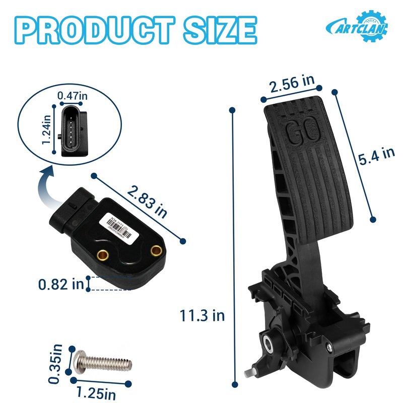 CartClan Golf Cart 2nd Gen Accelerator Pedal Assembly with Throttle Sensor Kit Suitable for 2010-Up Club Car Precedent/Tempo/Onward Gas Golf Carts, OEM# 102595502