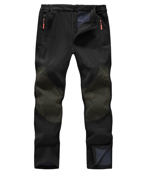 Zoofly Mens Winter Pants Waterproof Thermal Snow Pants Warm Fleece Lined Hiking Pants with Zip Pockets Black