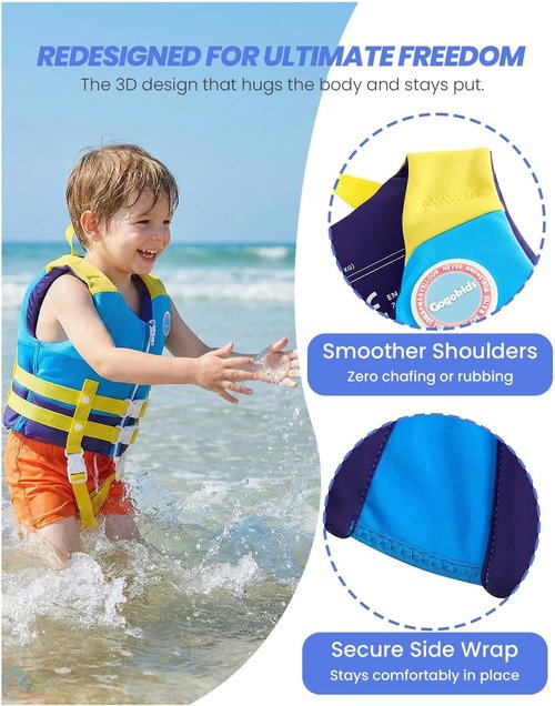 Gogokids Toddler Swim Vest | Buoyant Floaties for Kids 2-9 Years | Safe Swimming Aid for Pool & Beach