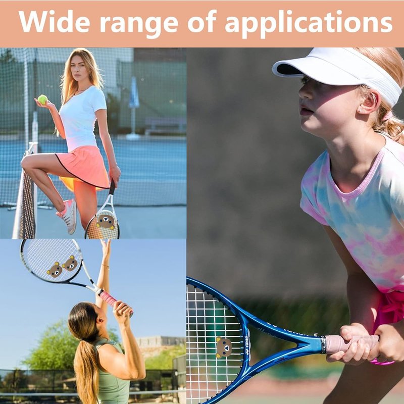 NXPpiULeh 2 PCS Tennis Dampener Cute Tennis Racket Dampener Tennis Shock Absorber Animal Tennis Vibration Dampener Dampener Tennis Racquet for Tennis Accessories(Bear)