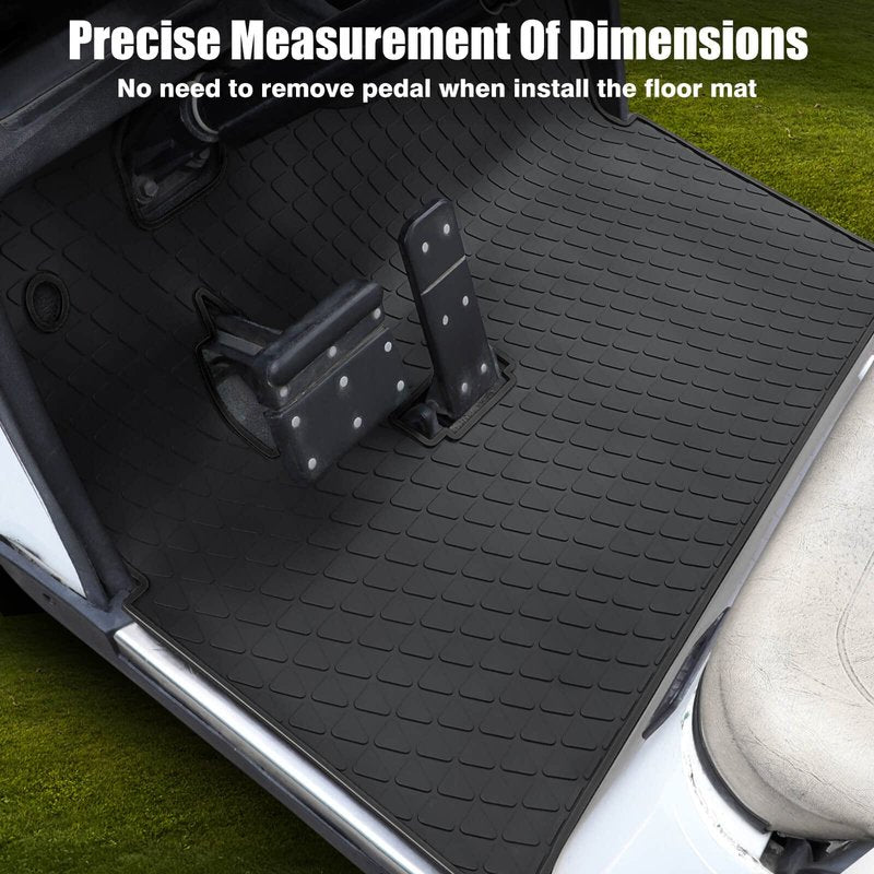 EZGO TXT Golf Cart Full Coverage Floor Liner Mat, fits EZGO TXT (1994+), Valor(1994+), Express S4(2012-2020), Cushman Workhorse, EX1(2020),Durable Anti-Slip Rubber, Black Trim/Red Trim