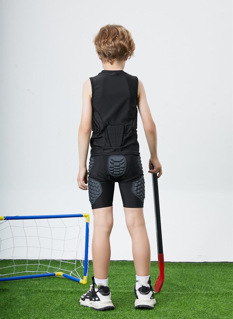 STONEKISS Padded Football Shorts for Youth Boys and Girls, Snowboard Impact Shorts for Skate, Hockey, Rugby YS