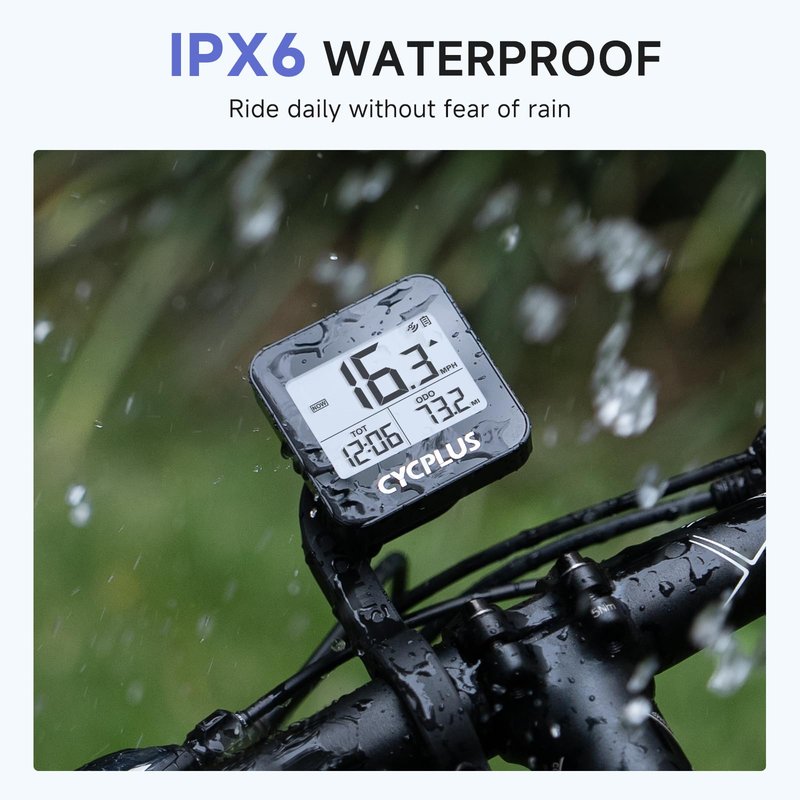 CYCPLUS GPS Bike Computer, Wireless Cycling Computer with Automatic Backlight, Bicycle Speedometer Odometer with Waterproof and Large Battery, Provide Professional Data Analysis(New Upgraded)