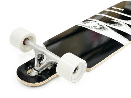 HORIZON BLUE 39inch Urban Longboard Cruiser | North America Hardrock Maple Deck | Anti-Wheelbite&Shock-Absorbing System | Multi-scenarios Cruising Complete(Wave)