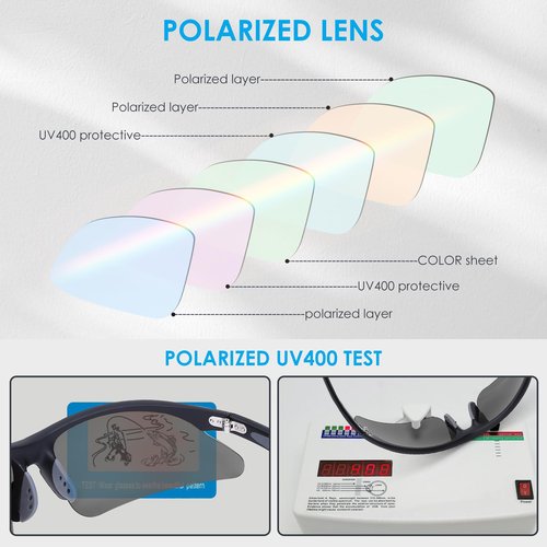 GoLight Polarized Wraparound Sports Sunglasses for Men & Women – UV400 Protection, Anti-Glare TAC Lens, Lightweight Frame with Metal Hinges – Ideal for Running, Driving, Cycling & Outdoor Sports