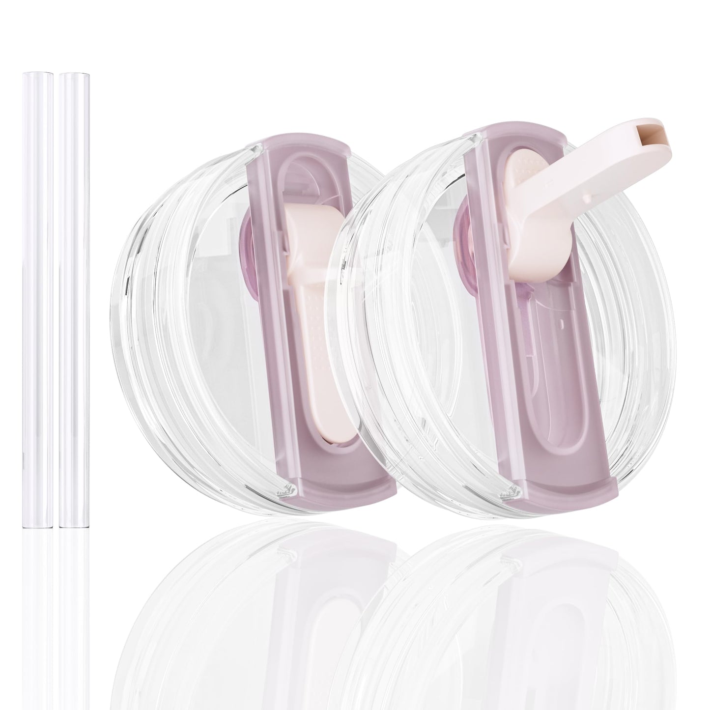 CeleVista 2 Pack 40 oz Flip Straw Lid for STANLEY Quencher ProTour and H2.0 FlowState Tumbler(Only for STANLEY Tumbler), Leakproof Lid, No Spill & Easy to Use Reusable Cover(Rose Quartz)