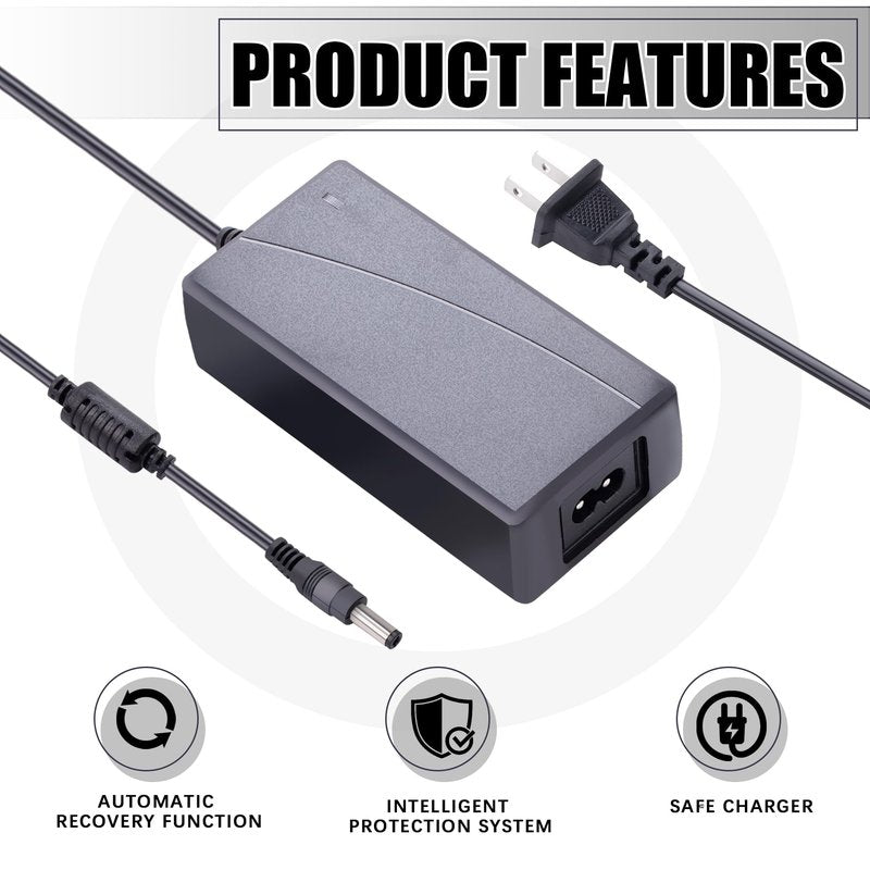 42V 2A Fast Scooter Charger Universal 7-in-1 Plug Replacement Charger Suitable for 36V 10S Lithium-Ion Battery Devices - Compatible with Razor, Voyage, Gotrax, Ninebot, Jetson