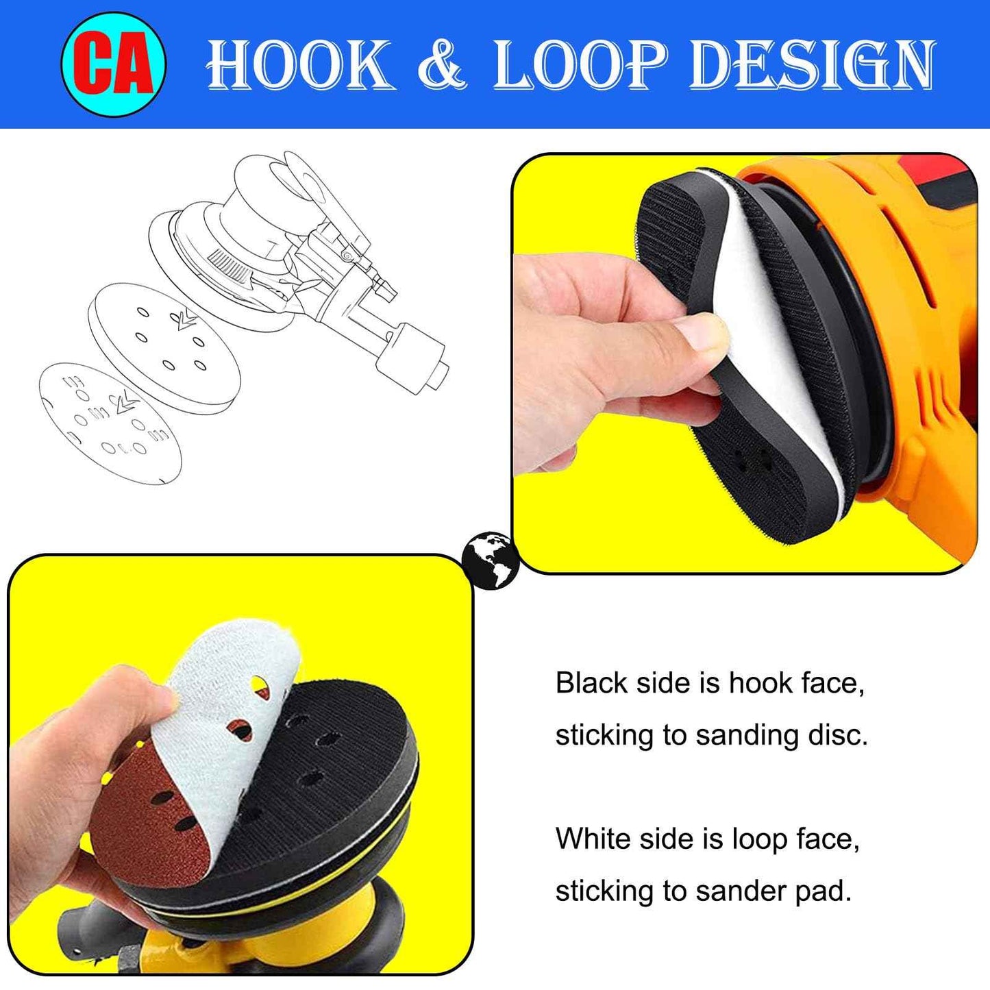 Crossarctic 5 Pack 6 Inch Sanding Interface Pads, Hook and Loop - 6 Inch Soft Density Sponge Cushion Buffer Backing Pads with EVA Foam for Orbital Sander