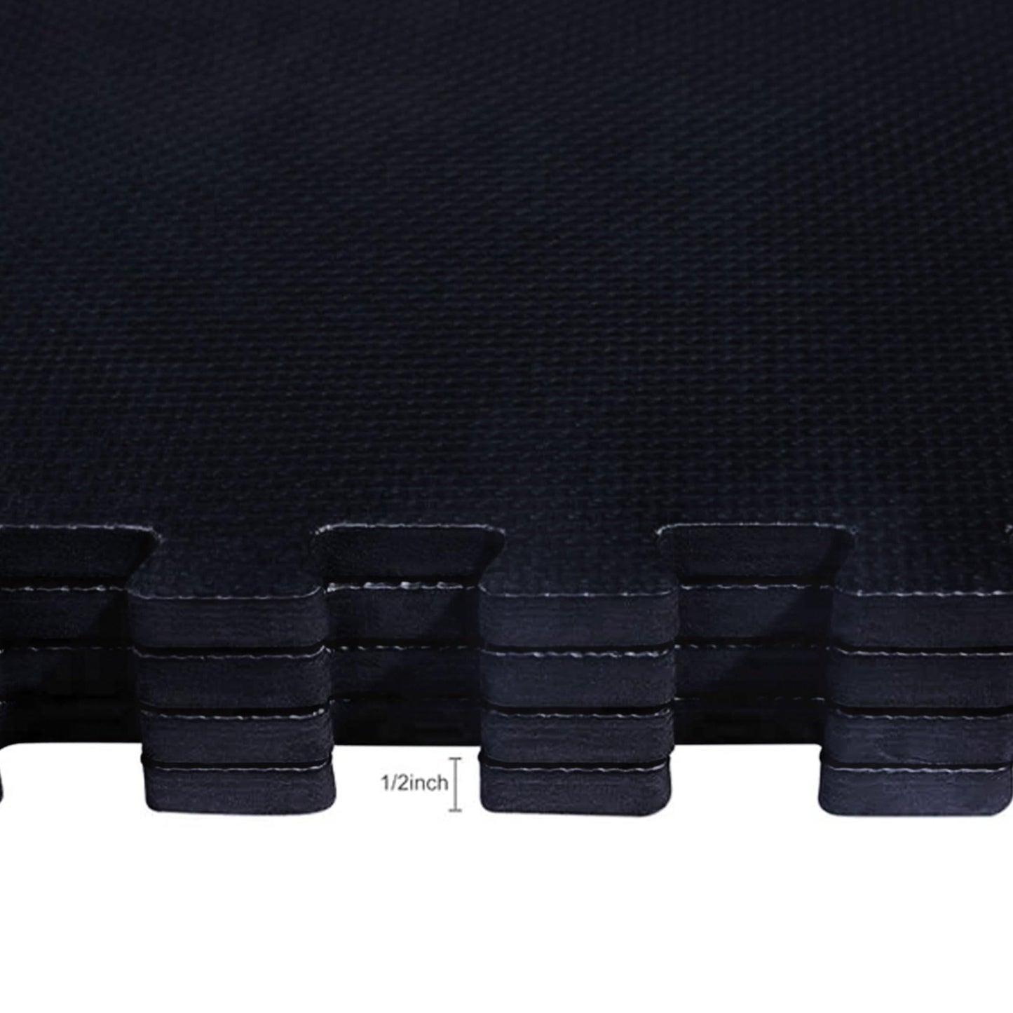 BalanceFrom Puzzle Exercise Mat 1/2" Thick, EVA Interlocking Foam Floor Tiles for Home Gym, Mat for Home Workout Equipment, Floor Padding for Kids, Black, 24 in x 24 in x 1/2 in, 24 Sq Ft - 6 Tiles