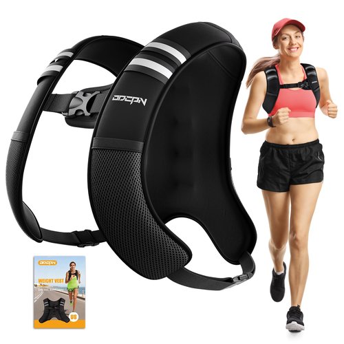 Weighted Vest for Women & Men, 10lb Ultra Thin Soft Iron Weighted Vest with Reflective Strips & Adjustable Buckle Straps, Slim Weight Vest for Walking, Running, Strength Training & Weight Loss Workout