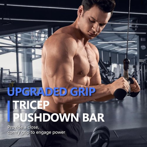 HXD-ERGO LAT Pulldown Bar - Ergonomic Grip Bicep & Tricep Cable Attachment for Strength Training
