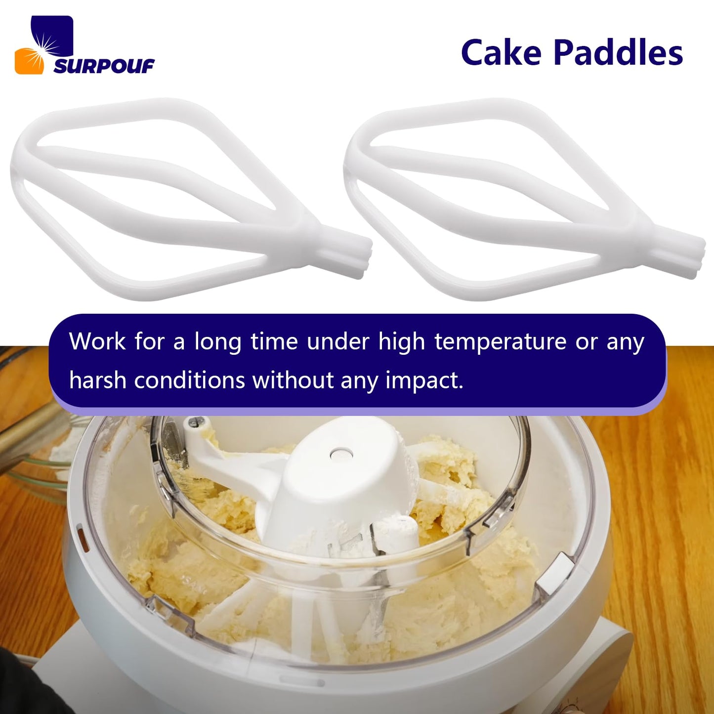 Cake Paddles for Artiste Stand Mixers Compatible with Universal Plus & NutriMill Mixers,Food Grade(2 Pack)