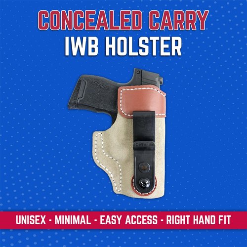 DeSantis Sof-Tuck IWB Holster- Holster IWB, Conceal Carry Gun Holster, Compact Left Hand Holster, Compatible with SIG Sauer P365, SIG P365 SAS - Left Hand Draw, Tan